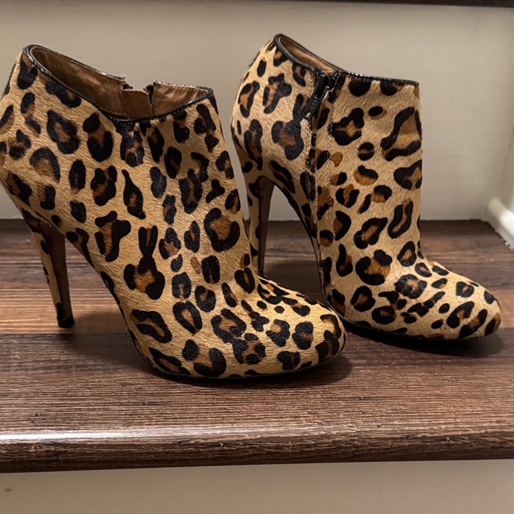 Aldo Leopard Print Ankle Boots